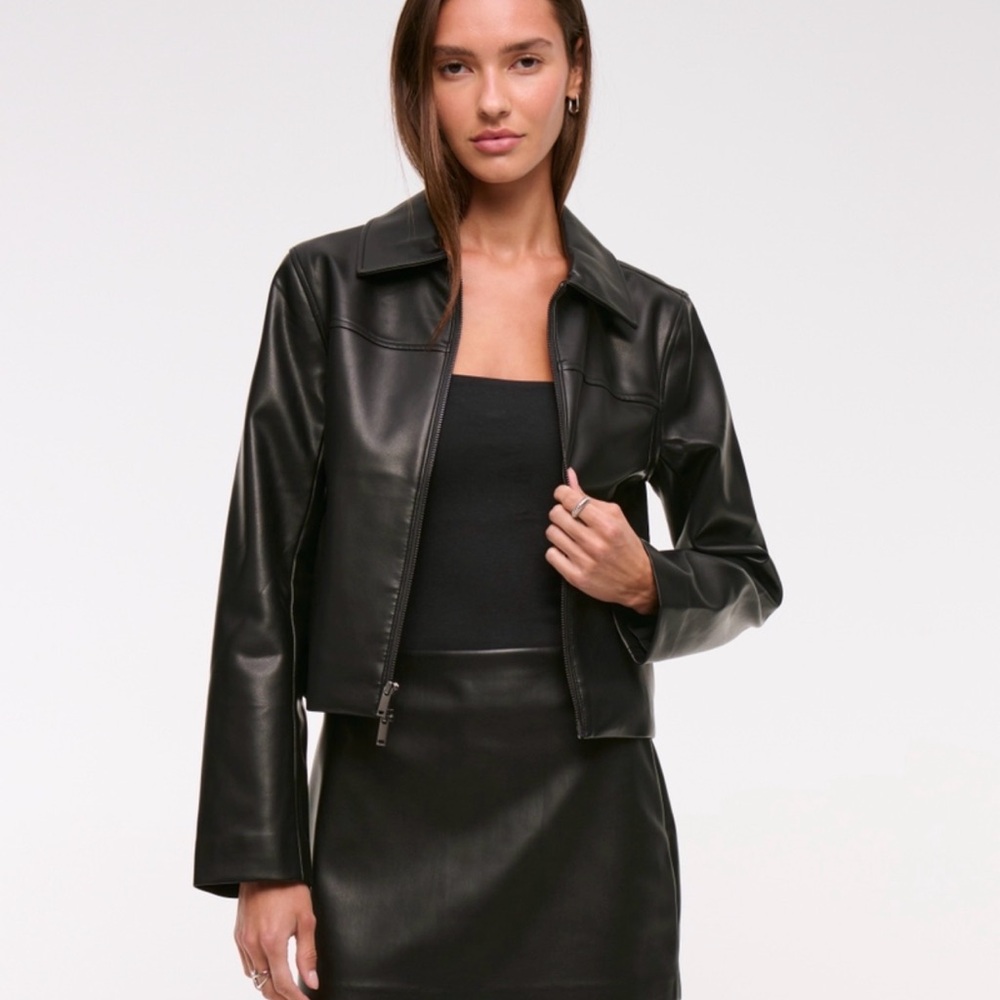 A&F Scarlett Vegan Leather Mini Skort